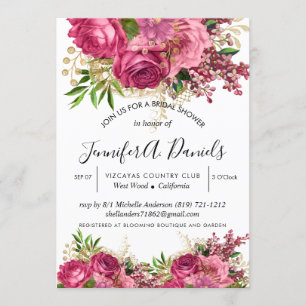 Watercolor Bloom Bridal Shower Invitation