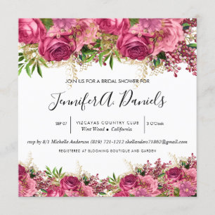 Watercolor Bloom Bridal Shower Invitation
