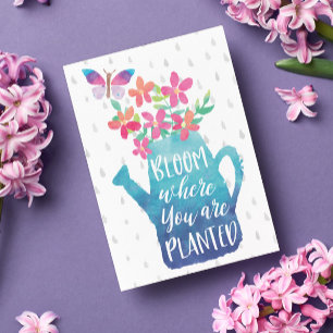 Watercolor Bloom Where You Are Planted Postcard