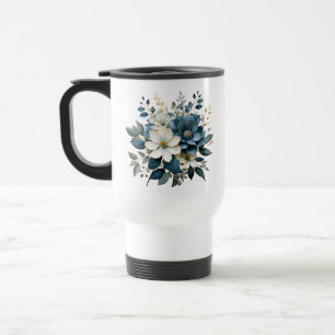 Watercolor Blooming White Flowers-88542 Travel Mug