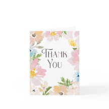 Watercolor blooms thank you