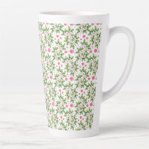 Watercolor Blossom Branch Floral Pattern Latte Mug