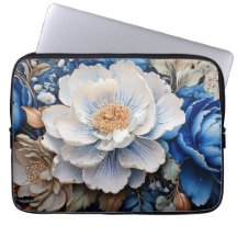 Watercolor Blossom flowers laptop sleeves