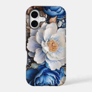 Watercolor Blossom in Blue and White flowers,