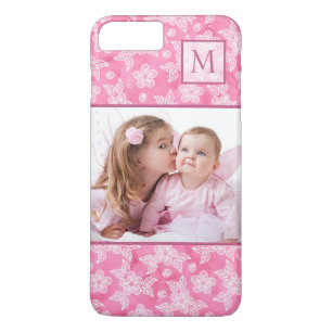 Watercolor Blossom Pink Monogram Photo iPhone 8 Plus/7 Plus Case