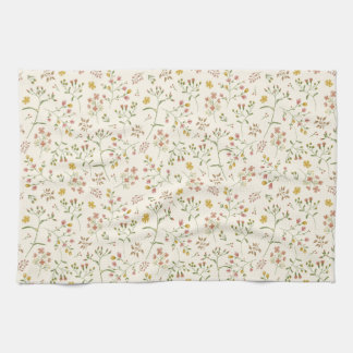 Watercolor Blossoms Pattern Tea Towel