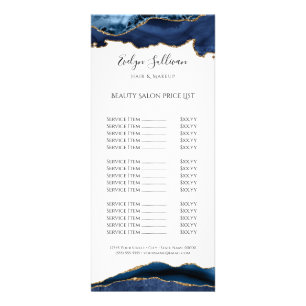 watercolor blue agate price list rack card