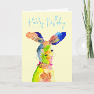 watercolor blue and green squares card