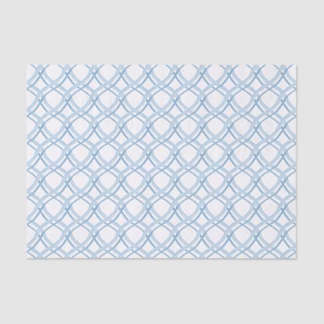 Watercolor Blue and Navy Ribbon Tissue Paper (Front)