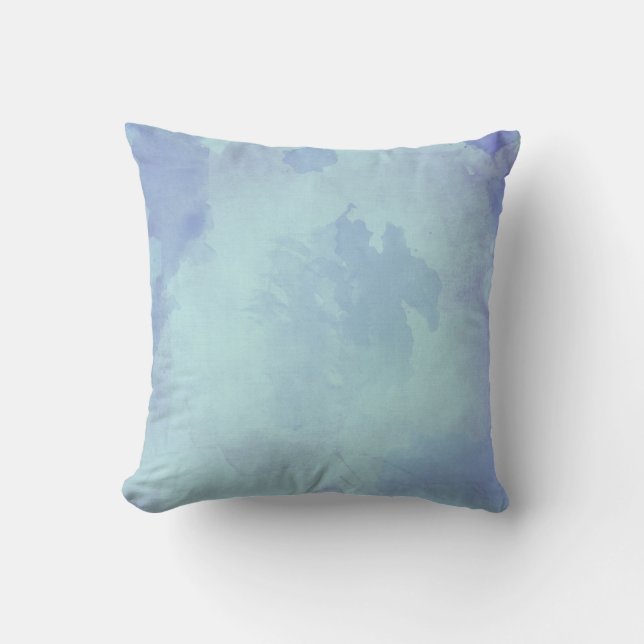 Watercolor Blue And Orange Cushion (Front)
