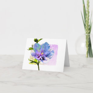 Watercolor Blue and Purple Floral All-Occasion Note Card