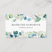 Watercolor Blue and White Floral Garland