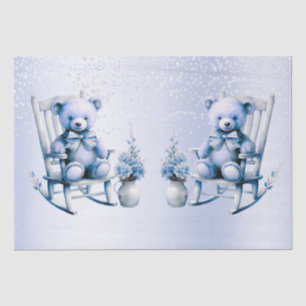 Watercolor Blue Baby Bear Tissue Paper