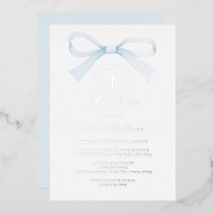 Watercolor Blue Bow Baptism