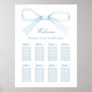 Watercolor Blue Bow Seating Chart