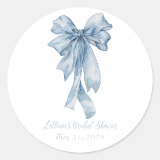 Watercolor Blue Bow Stickers