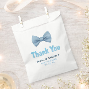 Watercolor Blue Bow Tie Baby Shower Thank You Bags