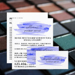 Watercolor Blue Brushstroke Makeup Artist Flyer<br><div class="desc">Script Watercolor Blue Brushstroke Makeup Artist Advertising Flyers By The Business Card Store.</div>