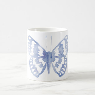 Watercolor blue butterfly coffee mug