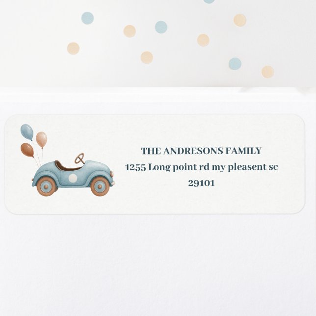 Watercolor Blue Car Kids Birthday (Creator Uploaded)
