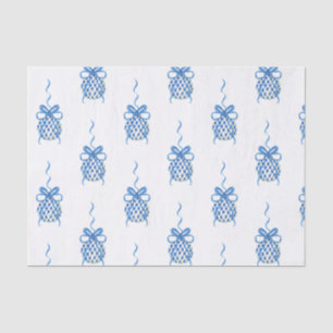 Watercolor Blue Chinoiserie Ornaments Christmas Tissue Paper