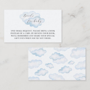 Watercolor Blue Cloud Baby Shower Books For Baby Enclosure Card