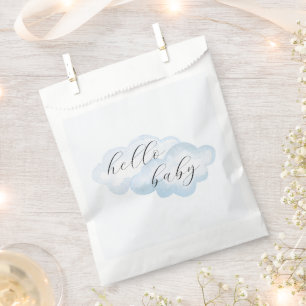 Watercolor Blue Cloud Baby Shower Favour Bags