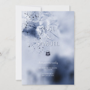 Watercolor Blue Colorful Misty Flowers Wedding Inv Invitation