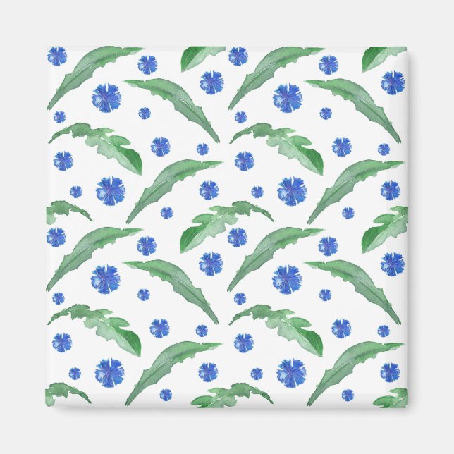 Watercolor Blue cornflowers Magnet (Front)