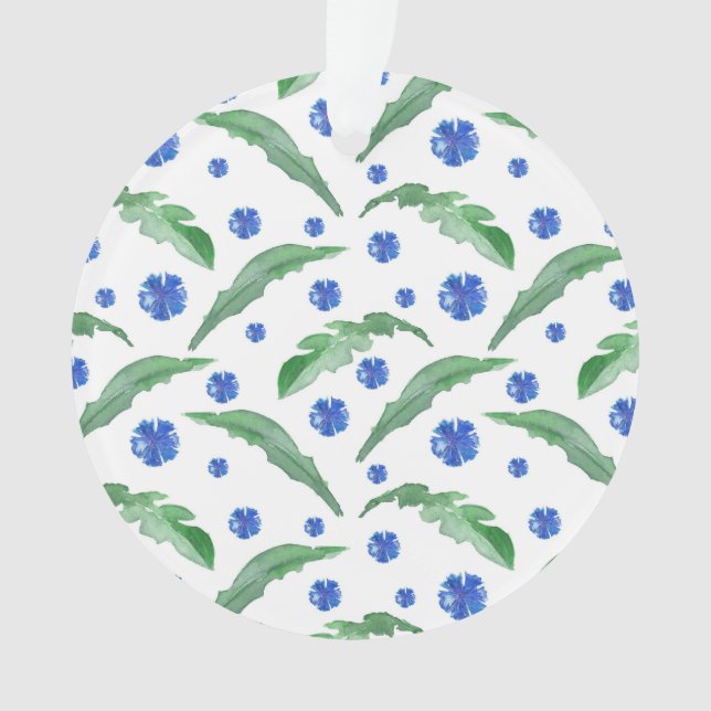 Watercolor Blue cornflowers Ornament (Front)