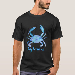 Watercolor Blue Crab Bay Beauties T-Shirt