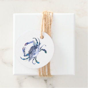 Watercolor Blue Crab Favour Tags