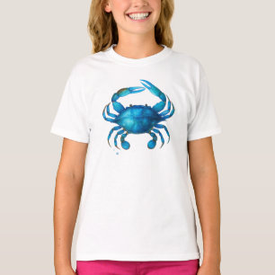 Watercolor Blue Crab Graphic – Coastal Marine Life T-Shirt