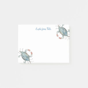 Watercolor blue crab  post-it notes