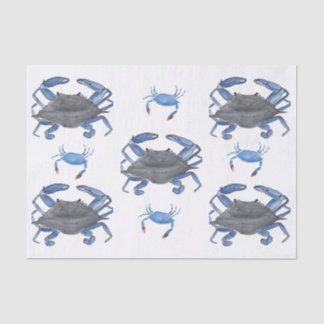 Watercolor Blue Crabs Tissue Paper