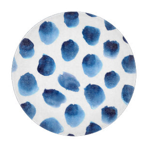 Watercolor Blue Dots: Hand Painted Seamless Cutting Board