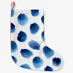 Watercolor Blue Dots: Hand Painted Seamless Small Christmas Stocking