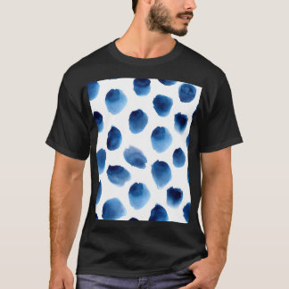 Watercolor Blue Dots: Hand Painted Seamless T-Shirt