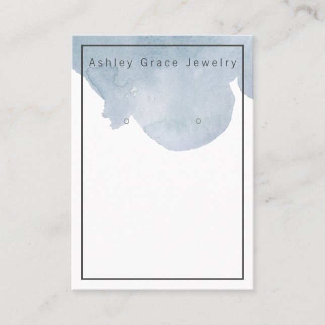 Watercolor Blue Earring Display Card (Front)