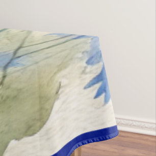 Watercolor Blue Floral Cornflower Germany   large  Tablecloth