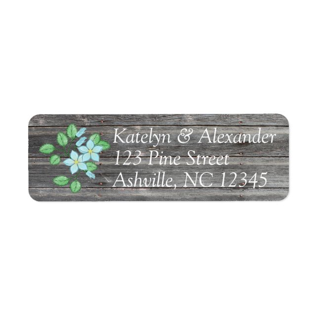 Watercolor Blue Floral Country Themed (Front)