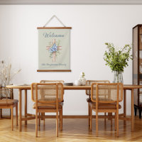 Watercolor Blue Floral Cross Personalised