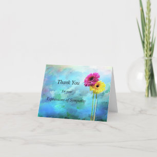 Watercolor Blue Floral Thank You Sympathy Card