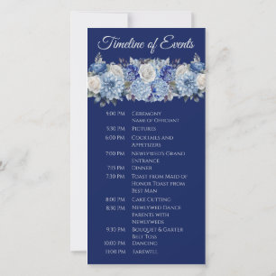 Watercolor Blue Flower Bouquet-Wedding Program-
