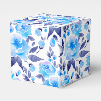 Watercolor blue flowers 2 favour box