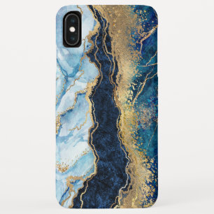 Watercolor Blue Gold Marble  iPhone XS Max Case