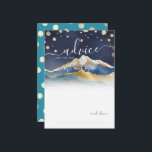 Watercolor Blue Gold Mountains Wedding Advice Card<br><div class="desc">Modern Vintage Elegant Wedding Advice Card Template - Blue Green and Faux Gold Foil Watercolor Mountains Landscapes Scenery.
These Designs Can Be Personalised For Your Special Occasion And Would Be Perfect For Your Wedding,  Bridal Shower,  Engagement Party,  Birthday Party And Many More Special Occasions.</div>