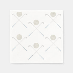 Watercolor Blue Golf Birthday Party  Napkin