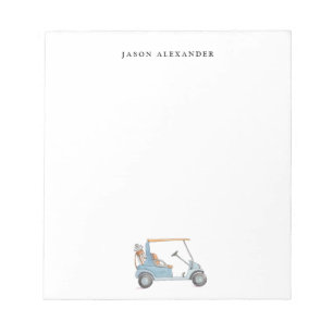 Watercolor Blue Golf cart Personalised  Notepad