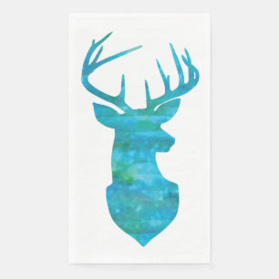 Watercolor Blue Green Deer Napkin